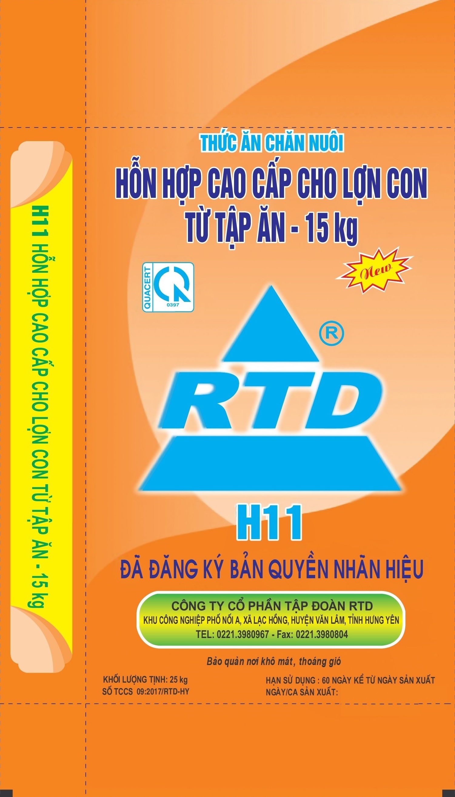 H11 hỗn hợp cho lợn con từ tập ăn - 15kg