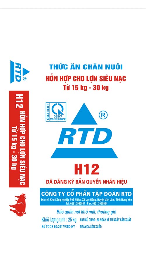 H12 hỗn hợp cho lợn siêu nạc từ 15kg - 30kg